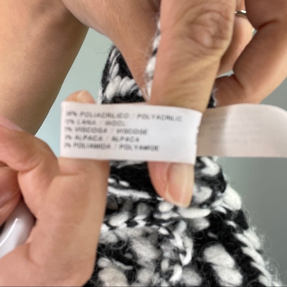 Sita Murt Black, White, Orange Alpaca & Llama Wool Sweater - Picture 13 of 14